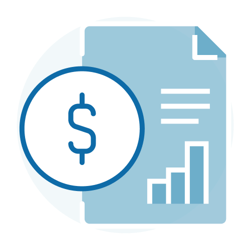 Invoice and dollar sign icon